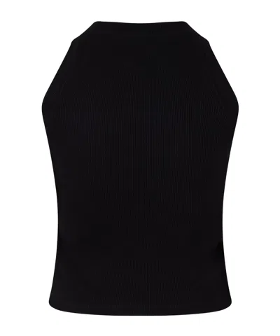 Off-white Cropped Sleeveless Tank Top In Black
