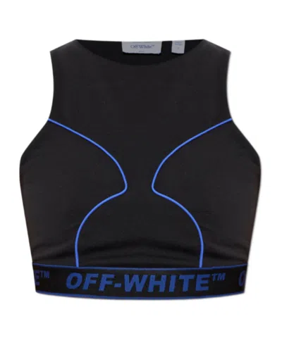 Off-white Cropped Sports Tank Top In Black