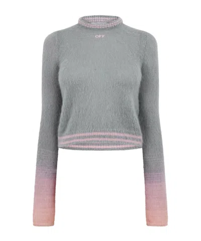 Off-white Cropped Sweater In Gray