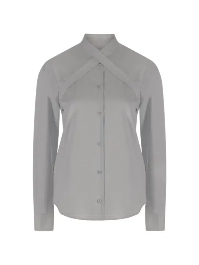 Off-white Crossover Strap Shirt In Gray
