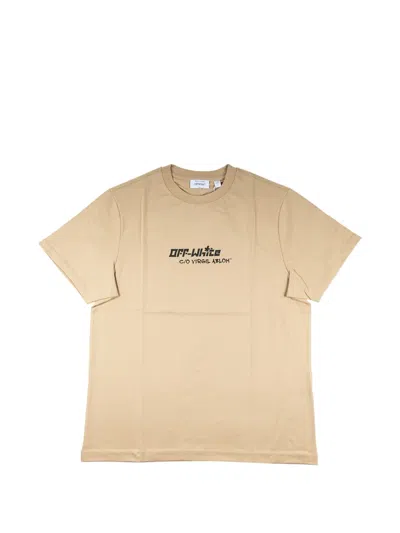 Off-white Cryst Croco Logo-print Slim-fit T-shirt In Nude