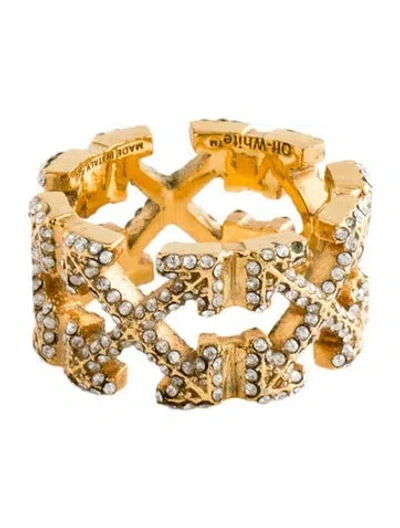 Pre-owned Off-white Crystal Arrow Eternity Band In Transparent