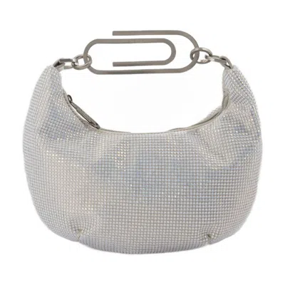 Off-white Crystal-embellished Shoulder Bag  Silver
