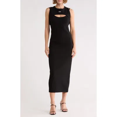Off-white Cutout Dress In Black