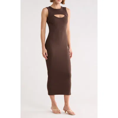 Off-white Cutout Dress In Brown