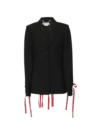 Pre-owned Off-white Cut-out Single-breasted Blazer In Black