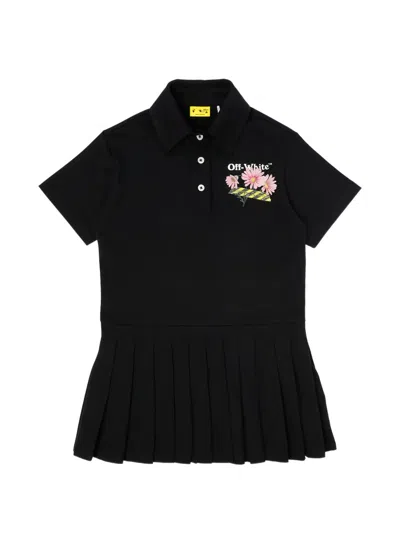 Off-white Kids' Daisy Tape Dress In Black