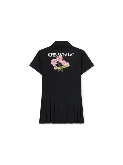 Off-white Daisy Tape Dress S/s In Black