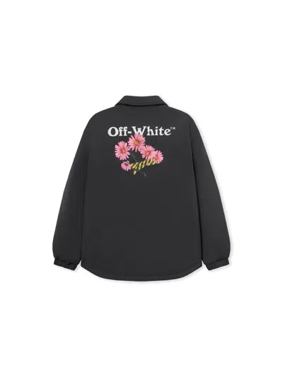 Off-white Daisy Tape Light Padded Jacket In Black