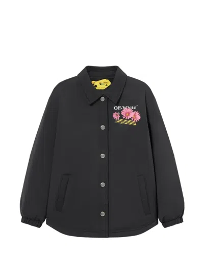Off-white Kids' Daisy Tape Padded Jacket In Black