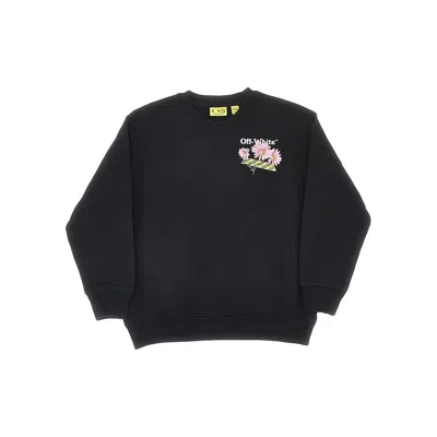 Off-white 'daisy Tape' Print Crewneck Sweatshirt Kids In Black