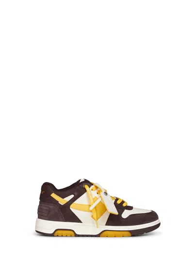 Off-white Dark Brown And Orange Out Of Office Sneakers In White