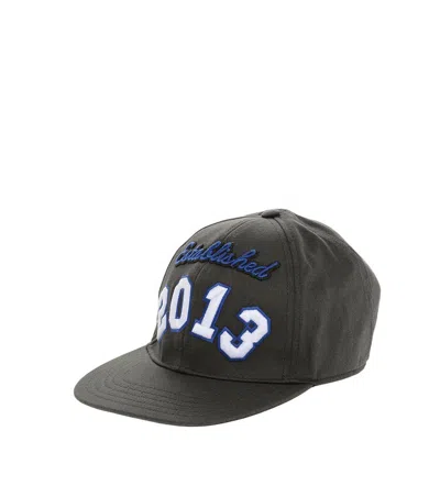 Off-white Dark Brown Embroidered Baseball Cap In Black