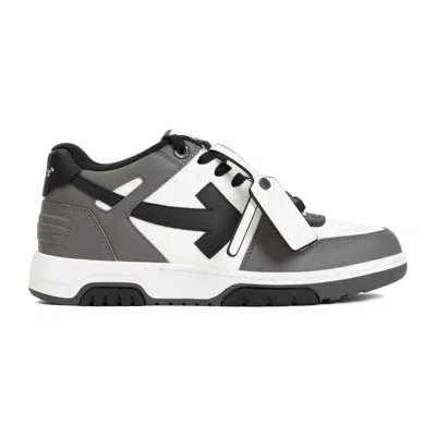 OFF-WHITE OFF-WHITE DARK GREY OUT OF OFFICE LEATHER SNEAKERS