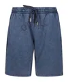 Off-white Dawstring Cotton Shorts In Blue