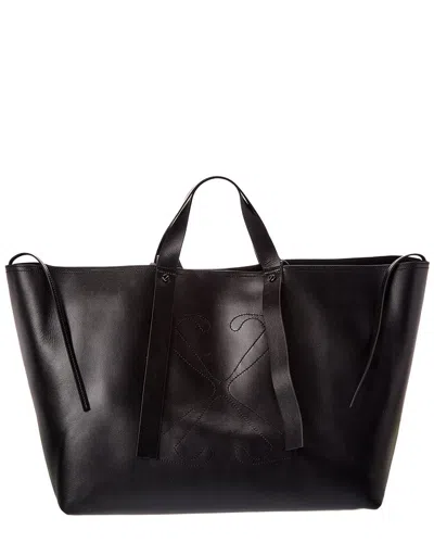 Off-white Day Off Large Leather Tote In Black