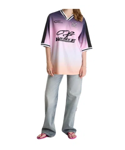 Off-white Degradé-effect Soccer T-shirt In Black
