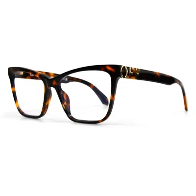 Off-white Demo Cat Eye Unisex Eyeglasses Oerj067 6000 55 In Brown