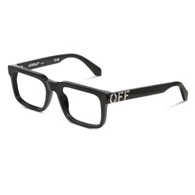 Off-white Demo Rectangular Unisex Eyeglasses Oerj070 1000 55 In Black