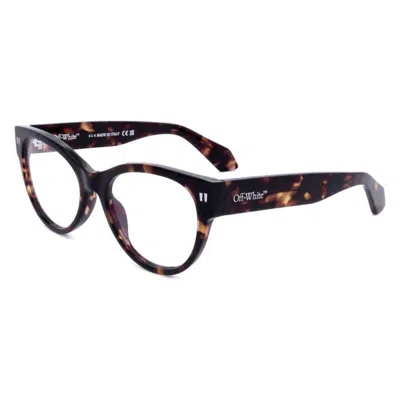 Off-white Demo Round Unisex Eyeglasses Oerj057 6000 55 In Brown
