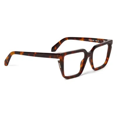 Off-white Demo Square Unisex Eyeglasses Oerj052 6000 51 In Brown