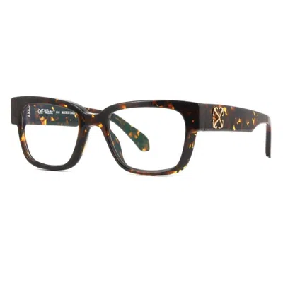 Off-white Demo Square Unisex Eyeglasses Oerj059 6000 52 In Brown