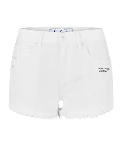 Off-white Denim Mini Shorts In White
