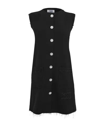 Off-white Denim Skirt In Black