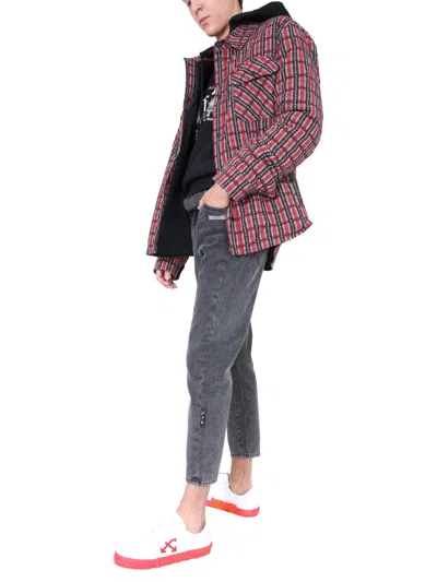 Off-white Detachable Cotton Padded Padded Shirt In Red