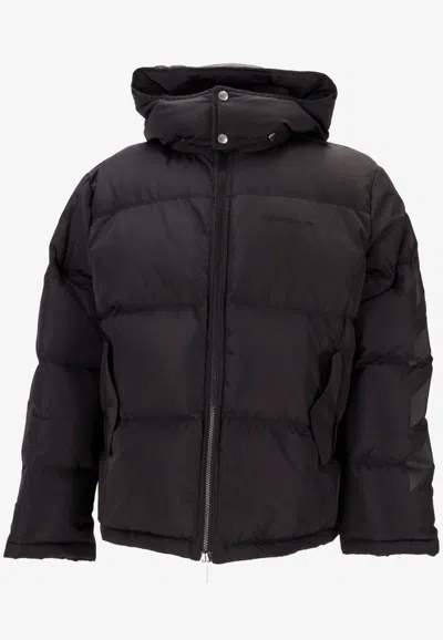 Off-white Diag Arrow High-neck Puffer Jacket In Black