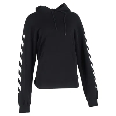 Off-white Diag Arrow Slim Hoodie In Black Cotton