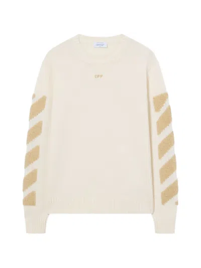 Off-white Diag Fuzzy-knit Sweater In Neutral