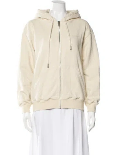 Pre-owned Off-white Diag Logo Zip Up Long Sleeve Hoodie In Neutral