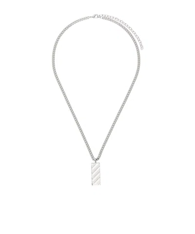 Off-white Diag Necklace In Silver