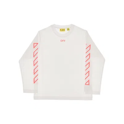 Off-white Diag Print Long-sleeved T-shirt Kids In White