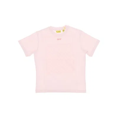 Off-white 'diag' Print T-shirt Kids In Pink