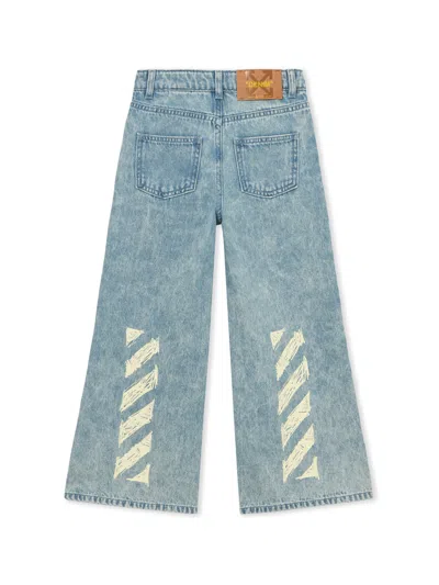 Off-white Diagonal Sketch Denim Pants In Multi
