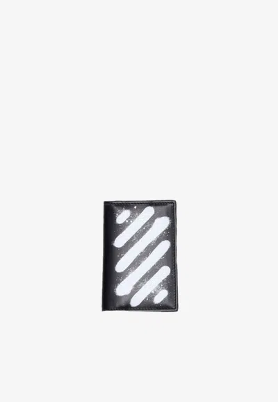 Off-white Diag Spray Bi-fold Wallet In Black