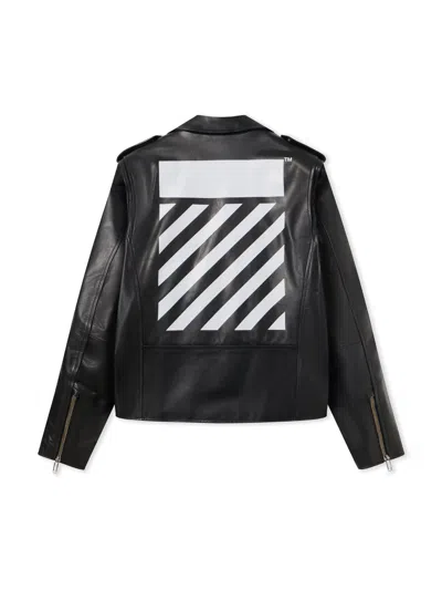 Off-white Diag Tab Biker In Black