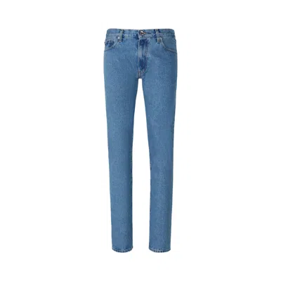 Pre-owned Off-white Diag Tab Slim Jeans 'blue/white' | Men's Size 32