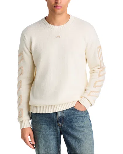 Off-white Diagonal Arrow Fuzzy Knit Sweater In Neutral