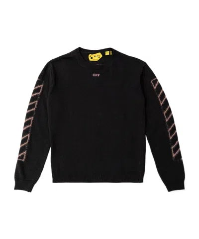 Off-white Kids' Diagonal Arrow Sweater In Black