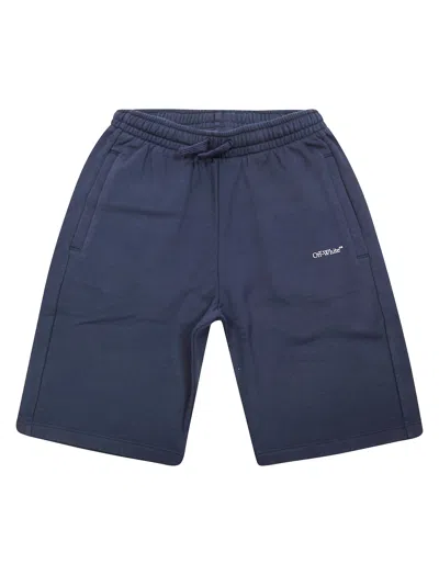 Off-white Diagonal Bookish Sweat Shorts In Blue