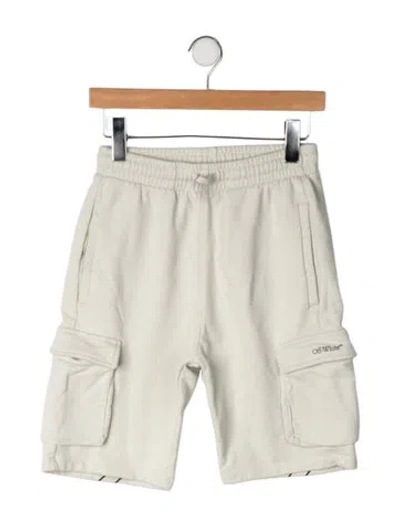 Pre-owned Off-white Kids' Diagonal Bookish Sweat Shorts In Neutrals