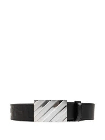 Off-white Diagonal Buckle Belt In Black