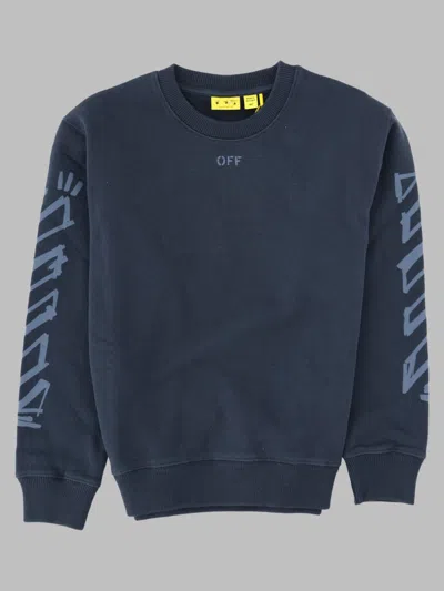 Off-white Diagonal Marker Graphic T-shirt In Blue