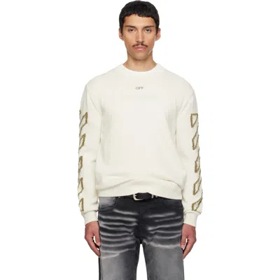 Off-white Diagonal Outline Knit Crewneck Sweater