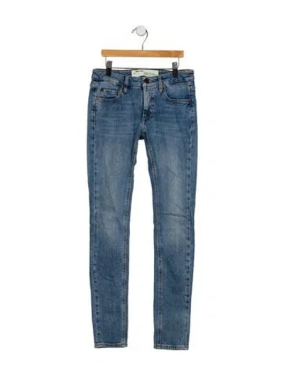 Pre-owned Off-white Diagonal Skinny Leg Jeans In Blue