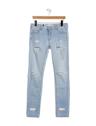 Pre-owned Off-white Diagonal Skinny Leg Jeans In Blue