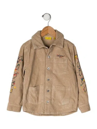 Pre-owned Off-white Babies' Diagonal Splat Corduroy Jacket In Neutral